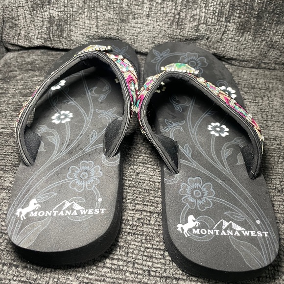 Montana West Flip Flops Bling Cross Size 7 - Picture 6 of 8